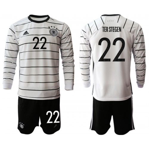 Tyskland Fodboldtrøjer TER STEGEN 22 Børn Hjemmebanesæt Euro 2020 Langærmet Tyskland Fodboldtrøjer TER STEGEN 22 Børn Hjemmebanesæt Euro 2020 Langærmet